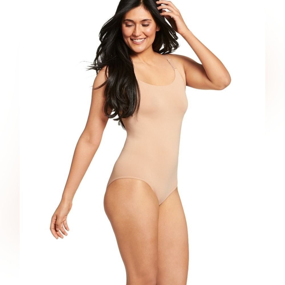 Jockey Essentials Women's Slimming Brief Bodysuit Seamfree All-over Shapewear, M